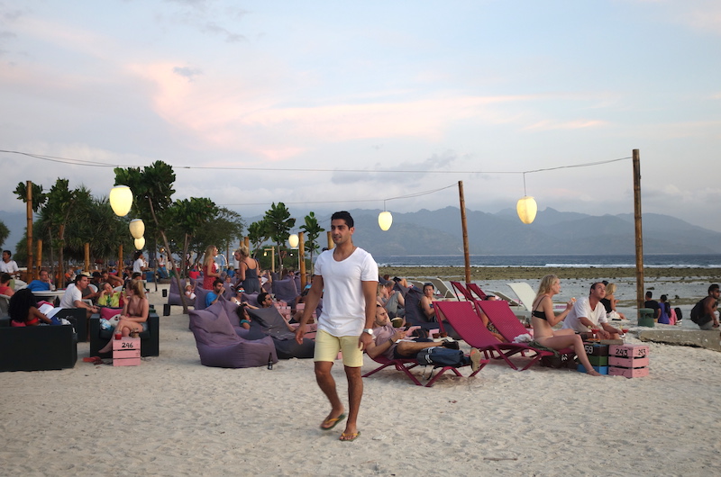 Lombok beach bar sunset